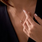 0 50 Ct Vs E-f Color Lab Grown Diamond Cross Pendant With 14k White Gold
