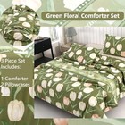 Rabbit And Green Floral Comforter Set 3 Pieces  Soft Full Floral Green