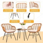 3 Piece Outdoor Wicker Furniture Patio Bistro Set  Rattan Conversation Sets