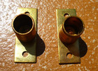  pair  Vintage Antique Solid Brass 3 8  Cafe Rod Barrel Brackets - Inside Mount