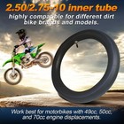 2 50-10 Heavy Duty Inner Tube 2 75x10 2 50x10 Tire Fit Motorcycle Pit Dirt Bike
