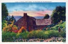 Typical Cabin Home In The Heart Of Mountains Landscape Vintage Linen Post Card 