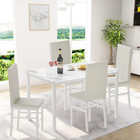 Juego De Comedor 4 Sillas Y Mesa Elegante Moderno Faux Marble Top Kitchen Table