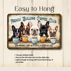 French Bulldog Coffee Bar Sign Club Bull Dog Metal Tin Funny Wall Art Decor Gift