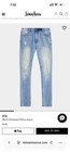 Rta Men s Distressed Skinny Jeans Light Blue Cotton Denim 5-pocket Embroidered
