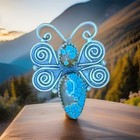 Number 8 Mine Turquoise Handmade Sterling Silver Adjustable Butterfly Ring New