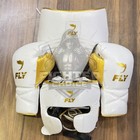 Fly Boxing Set White Gold Cowhide Leather Sparring   Training