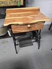 Singer Treadle Sewing Machine Base Table Live Edge Top Rustic Antique