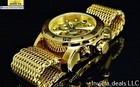 Invicta Men s 48mm Pro Diver Scuba Chronograph Gold Dial Gold Tone Mesh Ss Watch