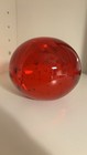 Vintage Ruby Red Paperweight Clear Art Glass With Bubbles 