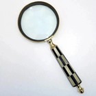 Brass Magnifying Glass   4 lens With Decorative Handle   Antique Style Collectible
