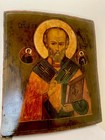 Large Russian Icon Saint Nicholas 19th Century Miniature 41 X 36
