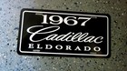 Black 1967 Cadillac Eldorado License Plate Car Tag 67 Edition Caddy Eldo 
