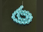 25 Frosted Sea Glass Round   Rocaille Beads Matte - Seafoam Blue 10mm