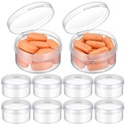 Heallily 10pcs Small Pill Case Clear Round Plastic Storage Containers Pill Box E