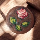 Floral Design Vintage Hand Carved Wooden Trinket Box  Small 2 x2  Boho  Mcm