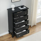 Wood Chest Of Drawers Dresser 5 Drawer Furniture Cabinet Bedroom Storage Organiz