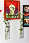 Wall-mounted Plant Terrarium Propagation Station - 2 Cylinder Hanging Glass