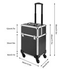 Used Travel Makeup Case Beauty Train Case Rolling Cosmetic Organizer