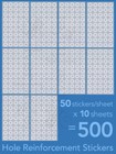 500ct Paper Hole Reinforcements     Label Sticker Binder Ring Punch Hole Protector