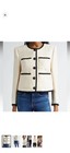 Veronica Beard    darla Jacket    Ecru black Trim Tweed-textured Blazer-size 8-nwot