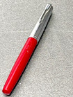 Vintage Parker 17 M i d  Burgundy Fountain Pen Denmark Aerometric Chrome Cap