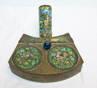 Chinese Asian Brass Ornate Enamel  Crumb Catcher