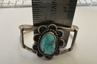 Vintage Sterling Silver Turquoise Cuff Bracelet Southwestern Navajo Style 21g