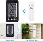 Digital Thermometer Clock Wireless Transmitter Indoor outdoor Temperature Meter