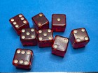          -set Of 8 Beautiful Vintage  Red Bakelite  Dice      interesting Shapes       b-8