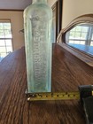 Large Antique S f  Baker   Co   Aqua Colored Glass Medicine Bottle  Keokuk Iowa