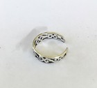 Sterling Silver Scrolls Dainty Medium Size 2 5-4 Adjustable Toe Ring