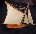 Vintage Boat Model All Hand Made Wood Model 22  X 22  Sailboat