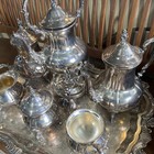 Vintage Victorian Elegant Formal 9 Pc Towles Tea Coffee Silver Plated Set   Tray