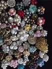 Wow  Vintage Jewelry 100  Pc Clip On Screw Back Single Earring Lot Cluster Beads