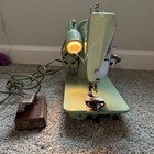 Singer Electric Sewing Machine Green Portable Light Foot Pedal Tested 