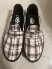 Vans Men   s Slip-on Plaid Canvas Shoes Beige black white Us 7 5 Rubber