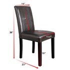 Dining Parson Chairs High Brown Pu Leather Elegant Design Home Kitchen  Set Of 4