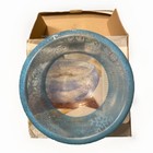 Home Trends Glass Candle Floater Set Blue White Snowflake  3 Star Candles
