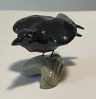 Htf Hagen Renaker Black Crow On Rock A-889 Raven Bird Bone China