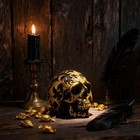 Gothic Skull Heads Home Decor - 3 62 Inch Desk Skeleton Skull Head Statue Fake