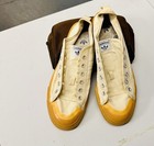 Adidas Men s Beige Yellow Canvas Sneakers Lace Up Rubber Round Toe Size 11