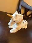 Vintage 1980s Rainbow Unicorn Figurine Ceramic Incense Holder Sculpture White