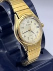 Pulsar Vintage Women s Watch 23mm Gold Date Stretch Band V247-0350 New Battery
