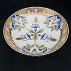Vintage Noritake Hand Painted Pedestal Compote Blue Floral Heavy Gold Japan