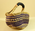 African Woven Basket Handcrafted Bolga Style Storage Decor Art Piece-g6289