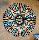 Vintage 1950s Painted Mexican Full Circle Skirt Small     Aztec Artistic Tipicano