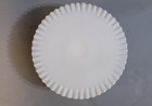Fenton Milk Glass Hobnail Crimped Edge Pedestal Cake Stand Vintage 