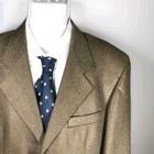 Vtg Tweed Wool Blazer Jacket Men Grey Olive 40r 3 Button Dressy Lapel Pocket 