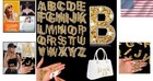 Elegant Gold Rhinestone Alphabet Stickers - 52 Self-adhesive Letter Designs